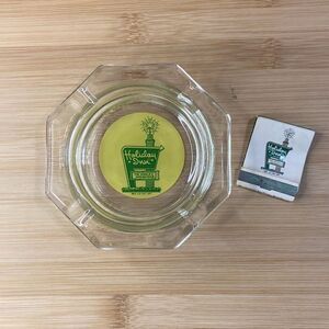 Vintage Holiday Inn Hotel Glass Logo Ashtray & Matchbook Cigarette Bar Man Cave